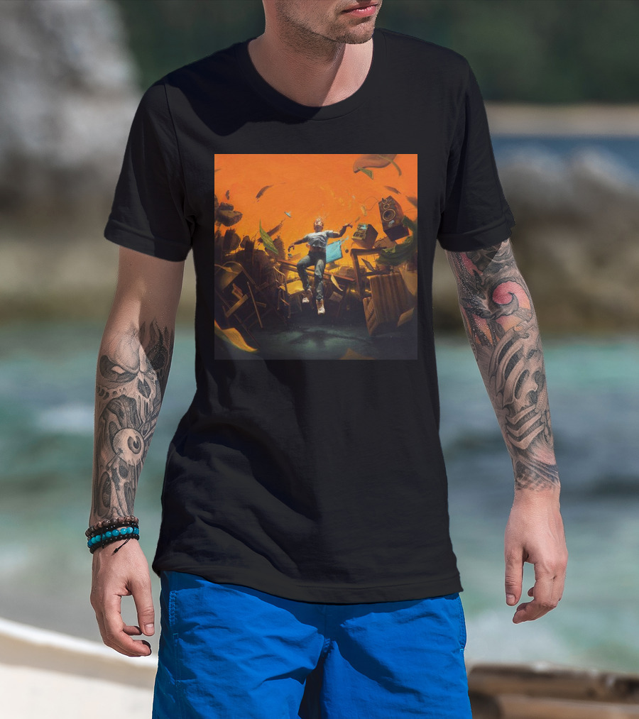 Nopressureshop Com Logic No Pressure Album Cover Floating Surreal Scene T-Shirt