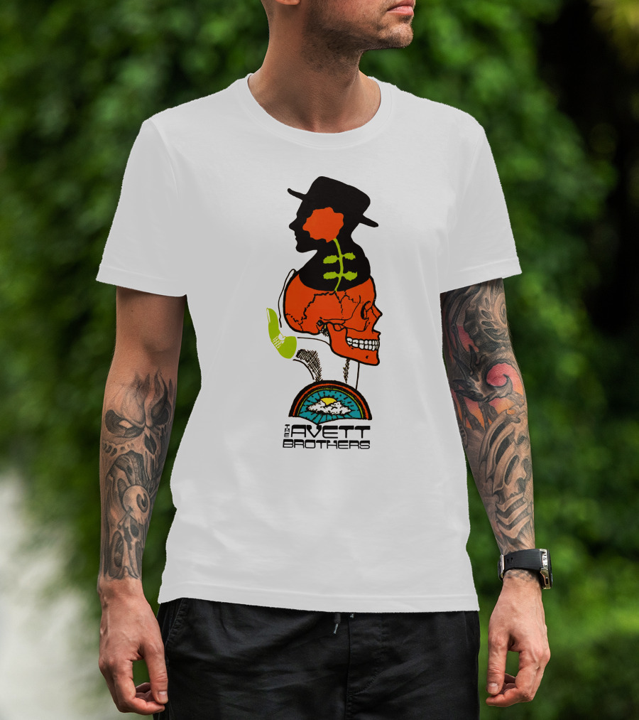 Avett Brothers Merch Skull Flower Hat Sunburst T-Shirt