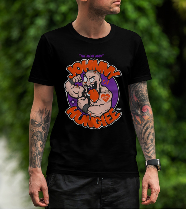 The Meat Man Johnny Hungiee Budge AEW T-Shirt