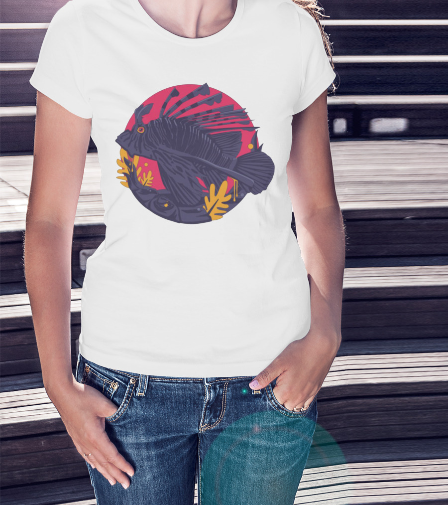 Jade Cicada Vibrant Fish Artwork Merch T-Shirt