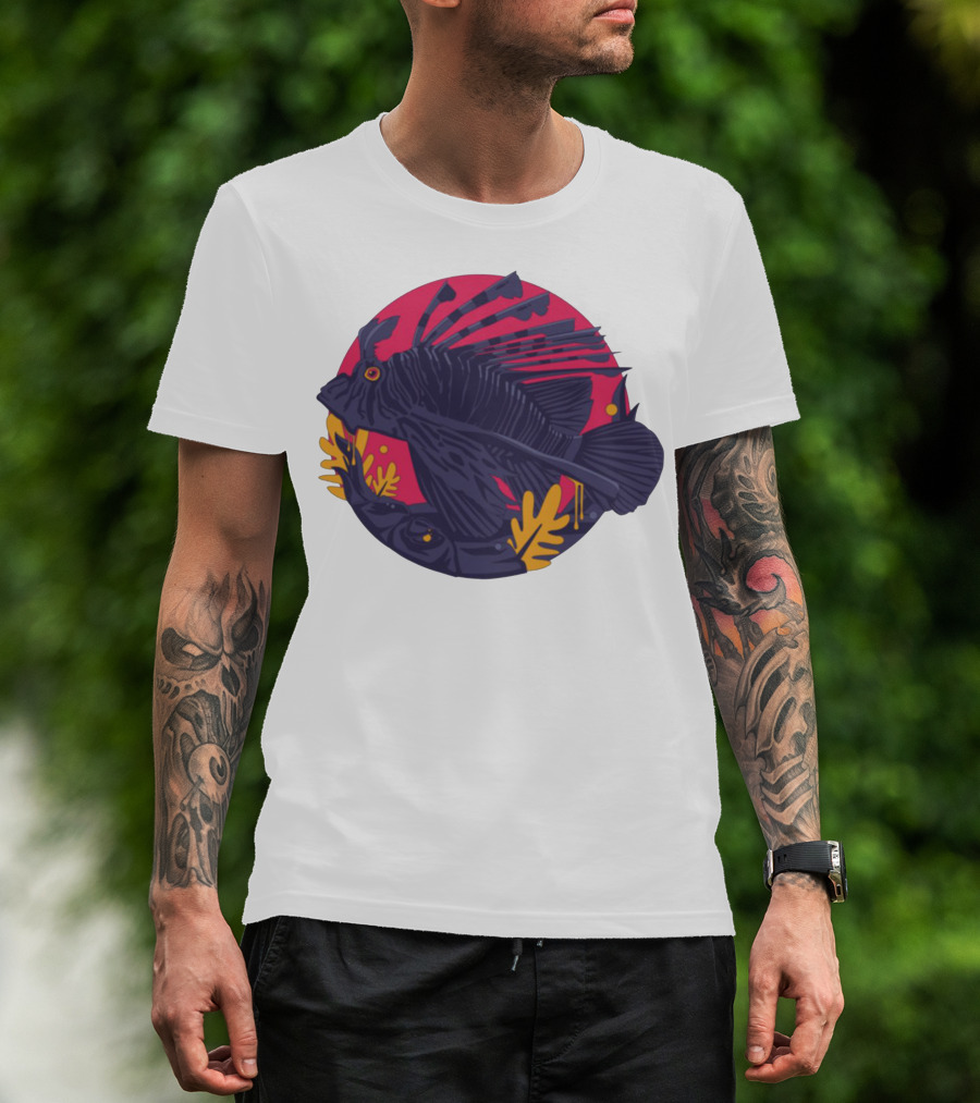Jade Cicada Vibrant Fish Artwork Merch T-Shirt