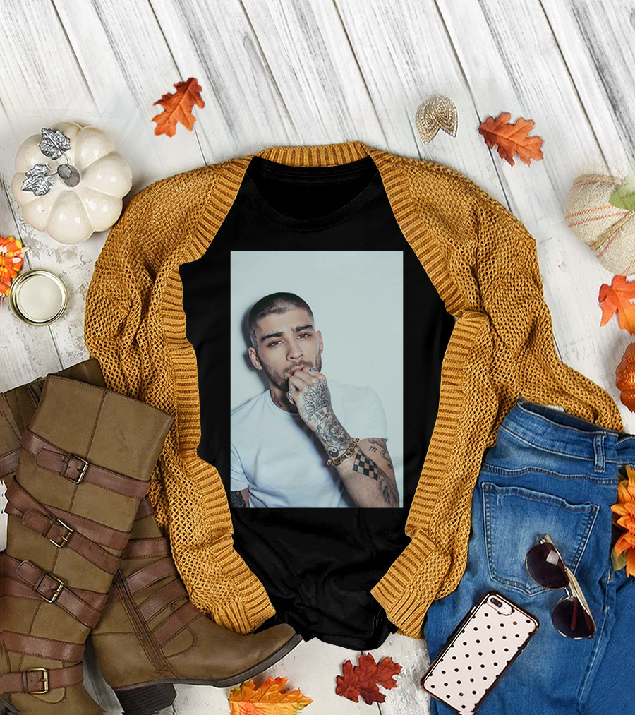 zayn malik tattoo style white tee casual look T-Shirt
