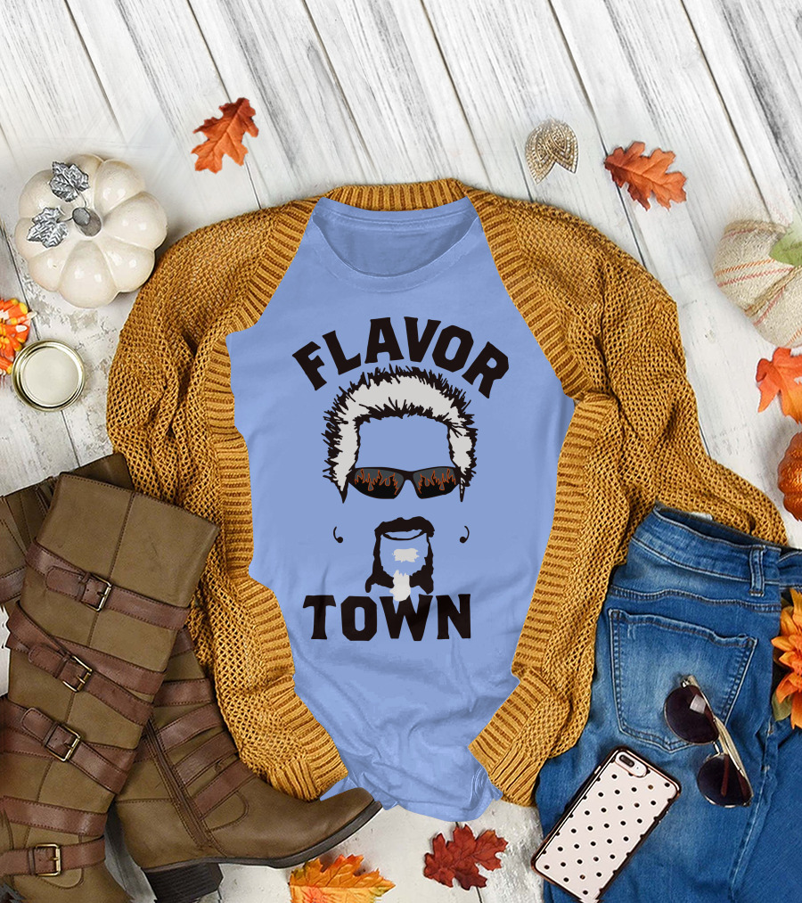 Flavor Town Sunglasses Beard T-Shirt