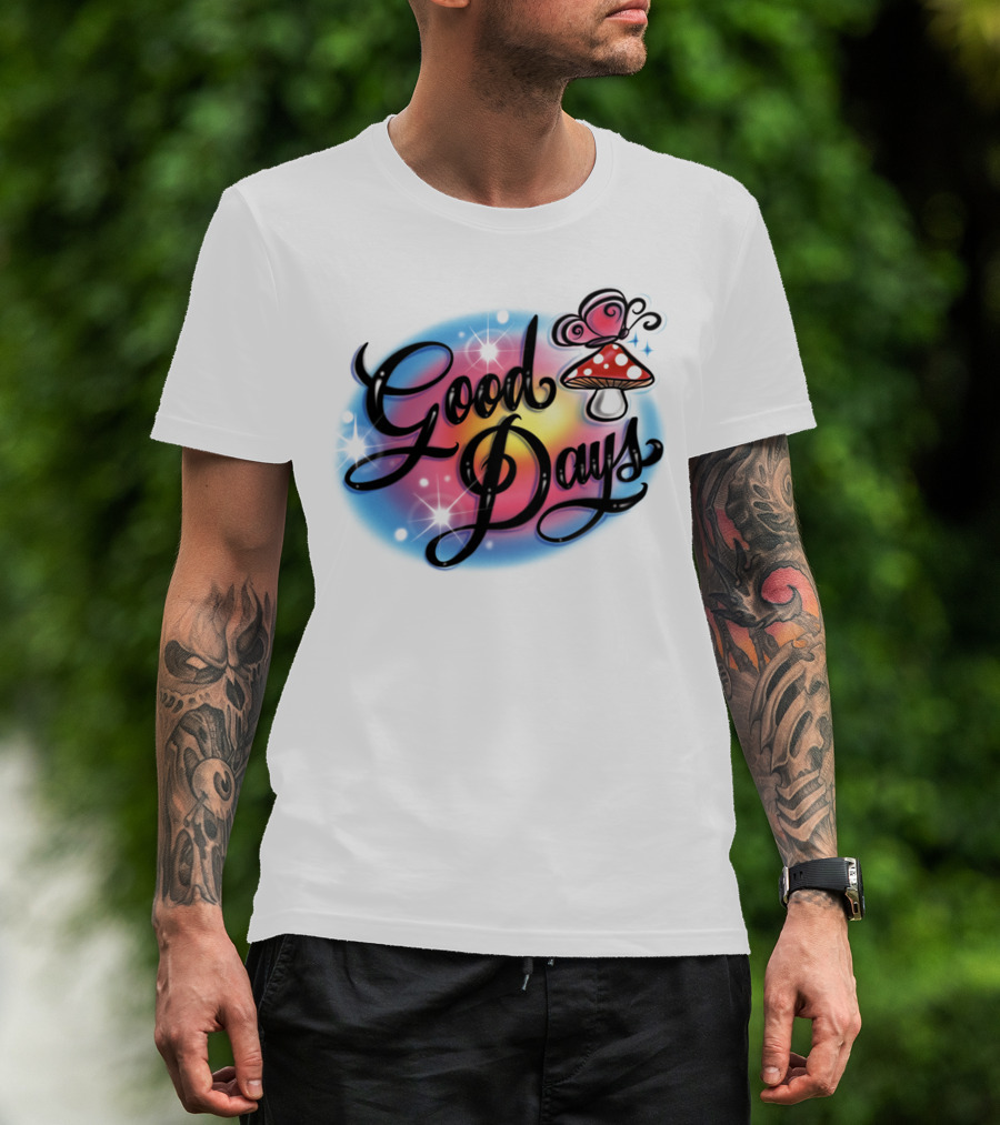 Good Days Mushroom Psychedelic Retro Vibe T-Shirt