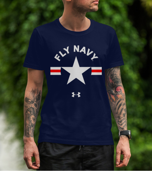 FLY NAVY Under Armour White Star Red Stripes T-Shirt