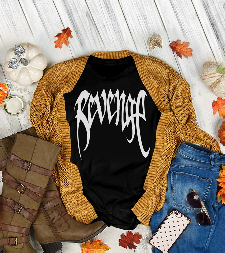 Revenge Collection Bold Gothic Text T-Shirt