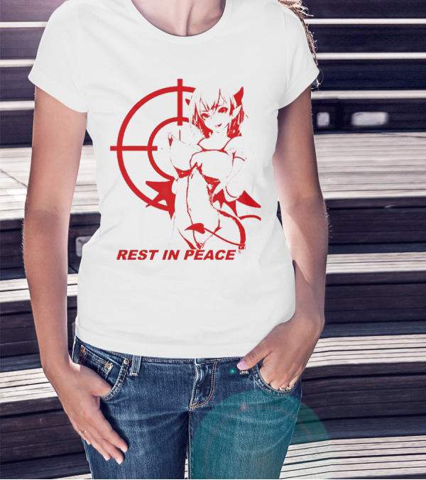 REST IN PEACE Drippin So Pretty Merch Anime Character Target Devil Horns Tail T-Shirt