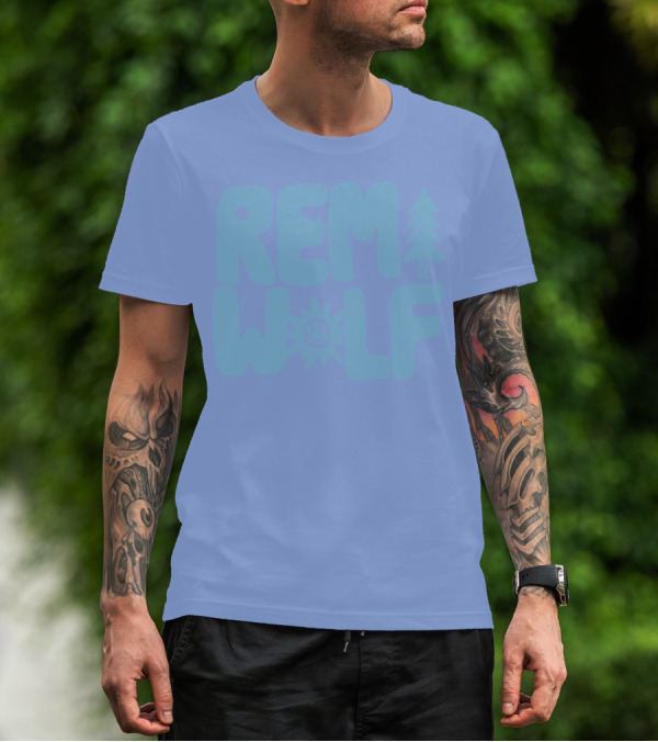 REM WOLF Pine Tree Sun Face T-Shirt