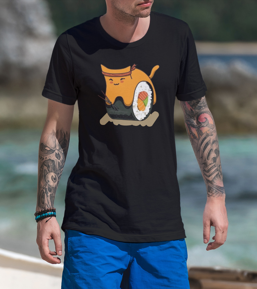 Sodapoppin Shop Sushi Cat Roll T-Shirt