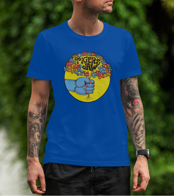 Tigers Jaw Flower Fist Retro Psychedelic Merch T-Shirt