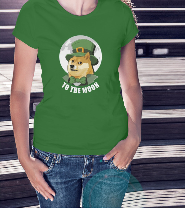 TO THE MOON Doge Leprechaun T-Shirt