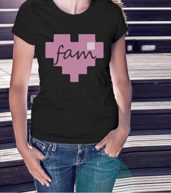 Fufambam Store Pixel Heart Fam T-Shirt