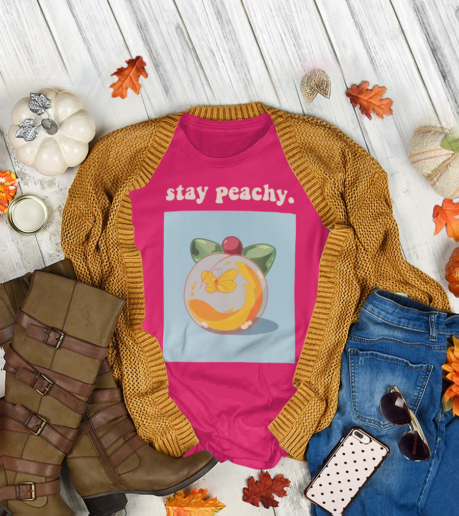 Stay Peachy Butterfly Peachy Squad Merch T-Shirt