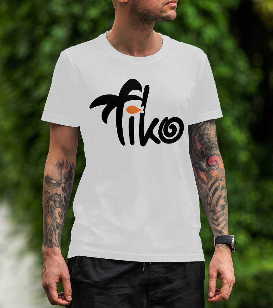 Tiko Fish Logo With Palm Tree T-Shirt