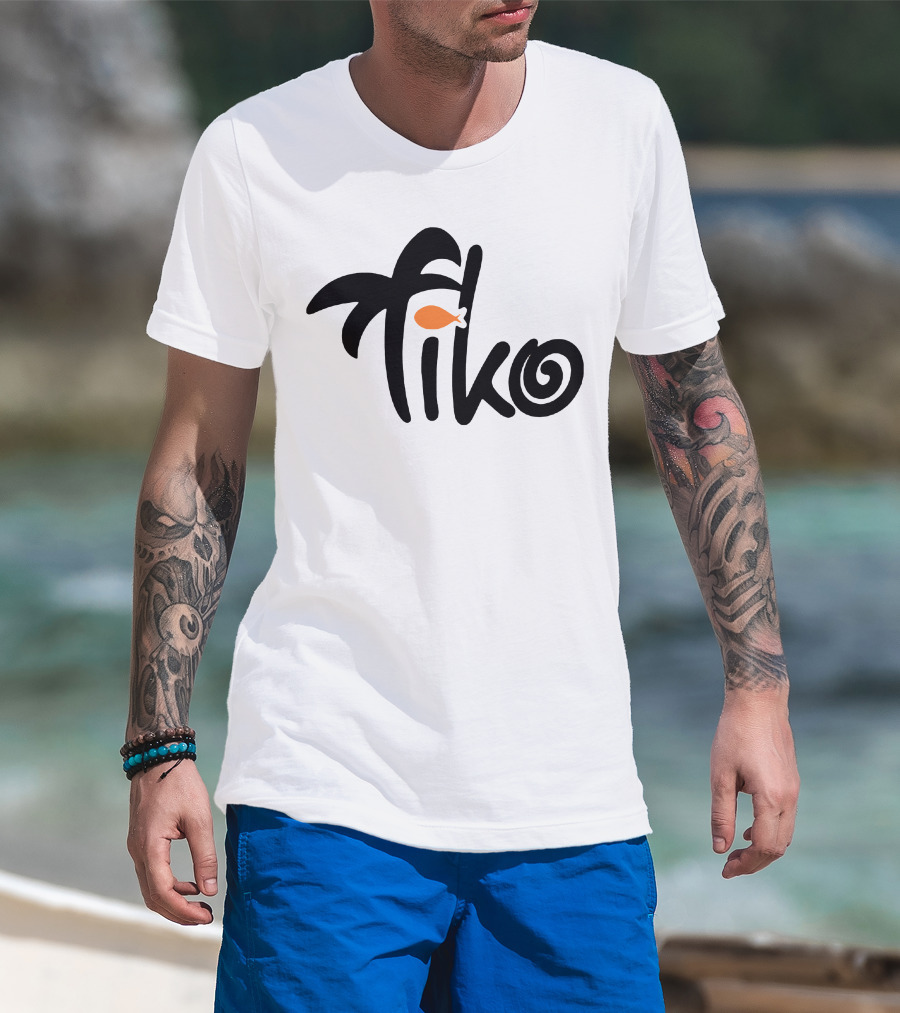 Tiko Fish Logo With Palm Tree T-Shirt