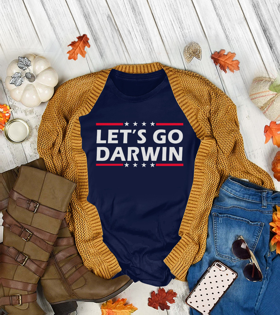 Let's Go Darwin Stars and Stripes Motivational Phrase T-Shirt