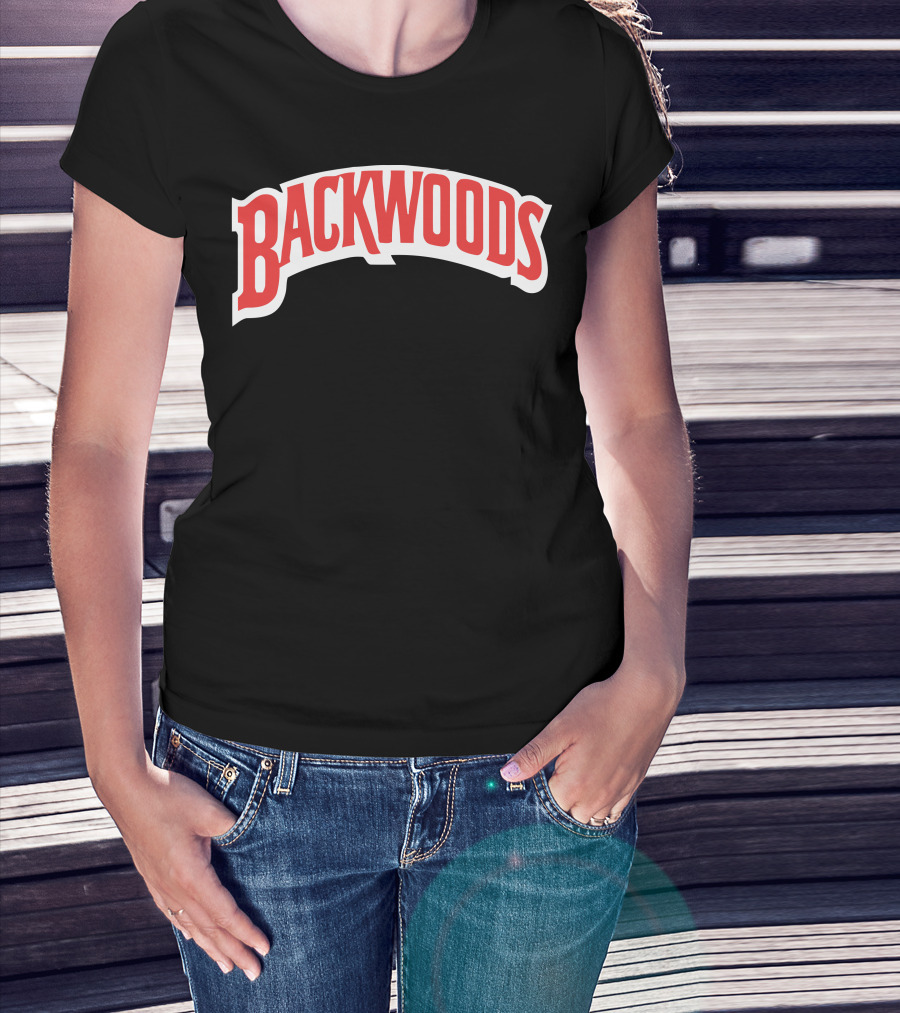Backwoods Logo Red Arched Text T-Shirt
