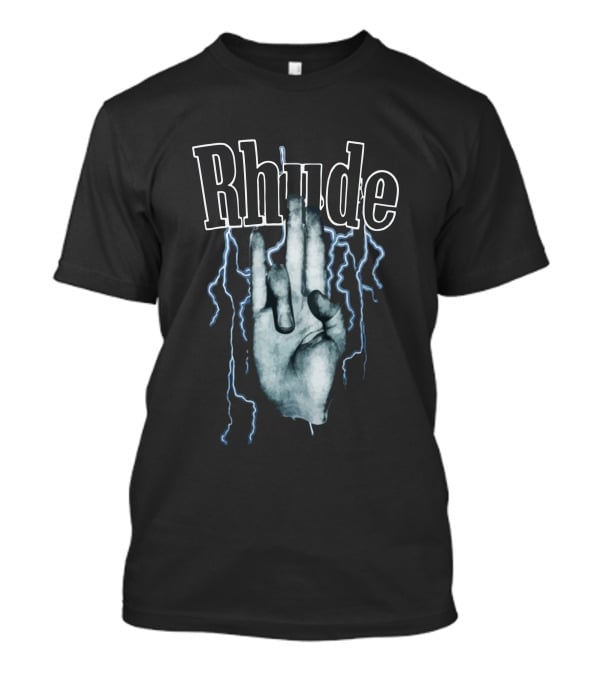 Rhude Lightning Hand Gesture T-Shirt