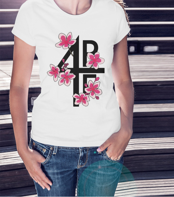 4PF Cherry Blossom Floral Motif T-Shirt