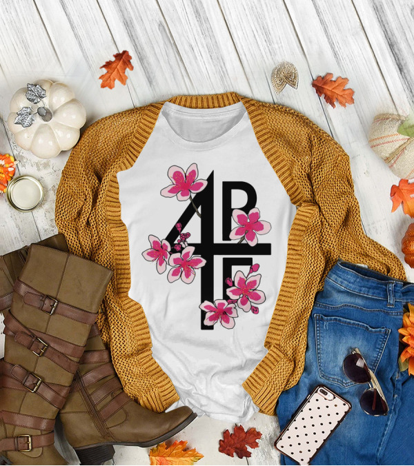 4PF Cherry Blossom Floral Motif T-Shirt