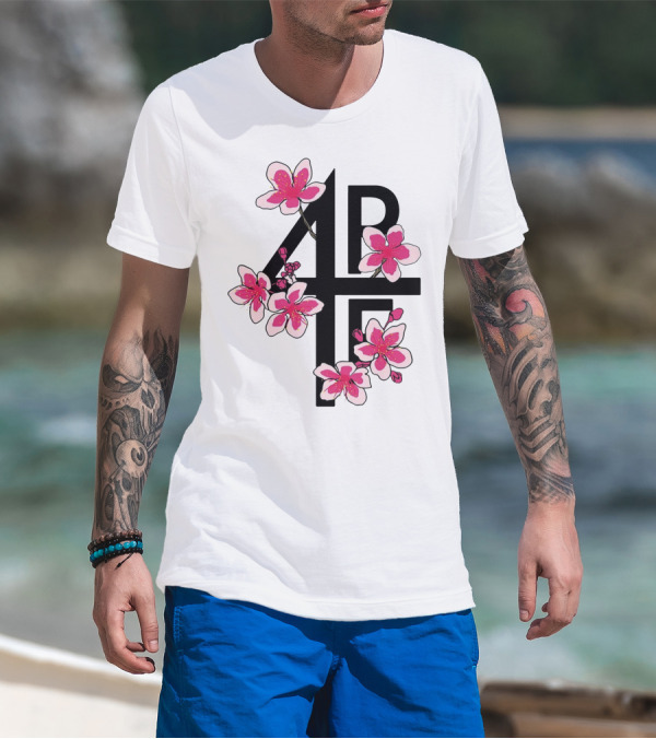 4PF Cherry Blossom Floral Motif T-Shirt