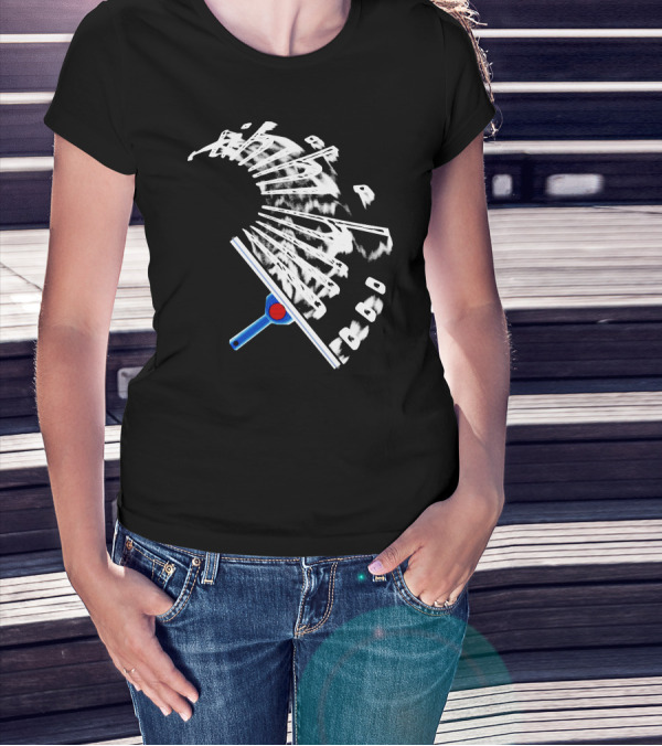 Stamsite Squeegee Abstract Black And White Motion T-Shirt