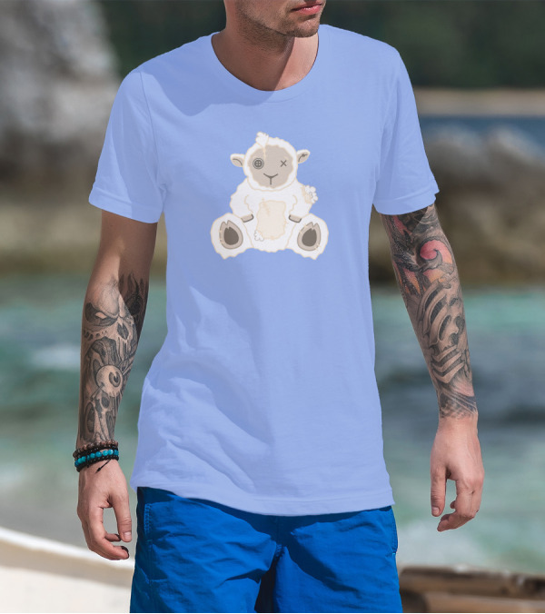 Captain Puffy Merch Sheep Plush Button Eye Patchwork T-Shirt