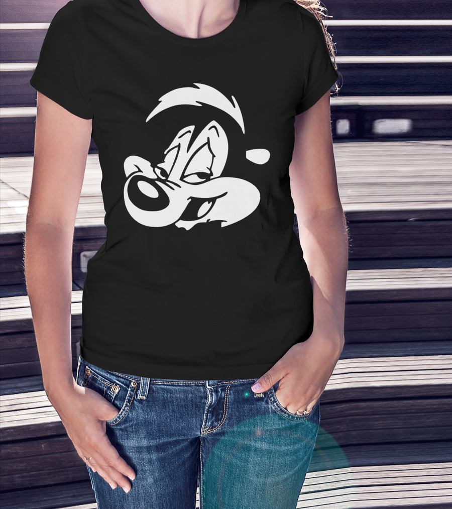 Pepe Le Pew Iconic Black And White Cartoon Character Image T-Shirt