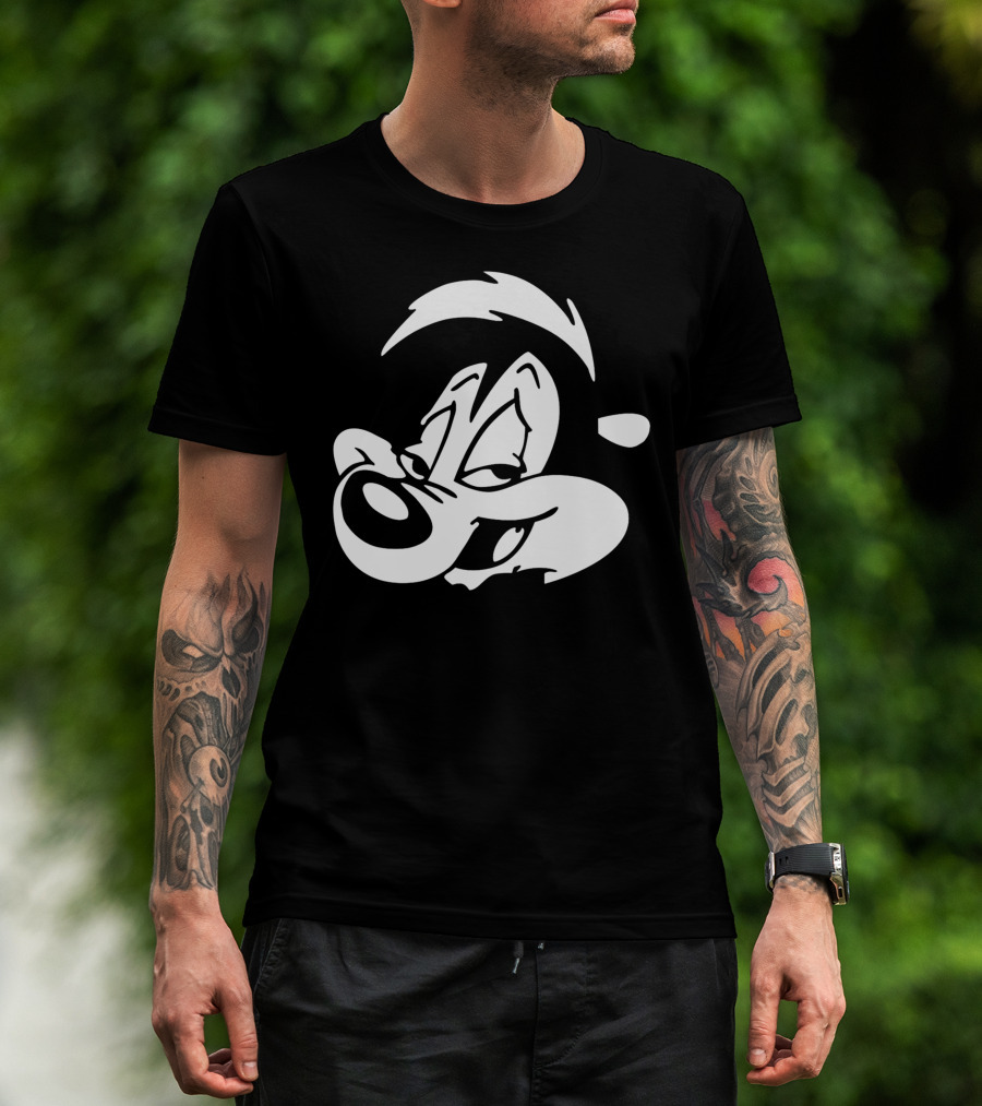 Pepe Le Pew Iconic Black And White Cartoon Character Image T-Shirt