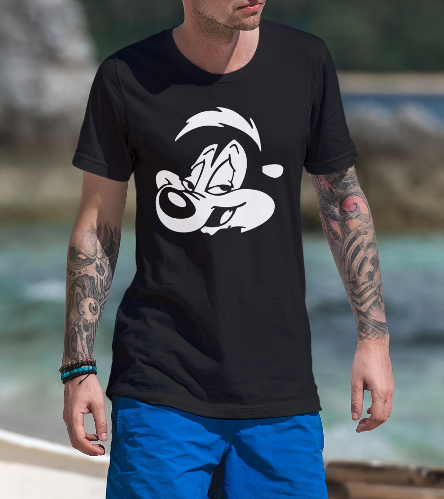 Pepe Le Pew Iconic Black And White Cartoon Character Image T-Shirt
