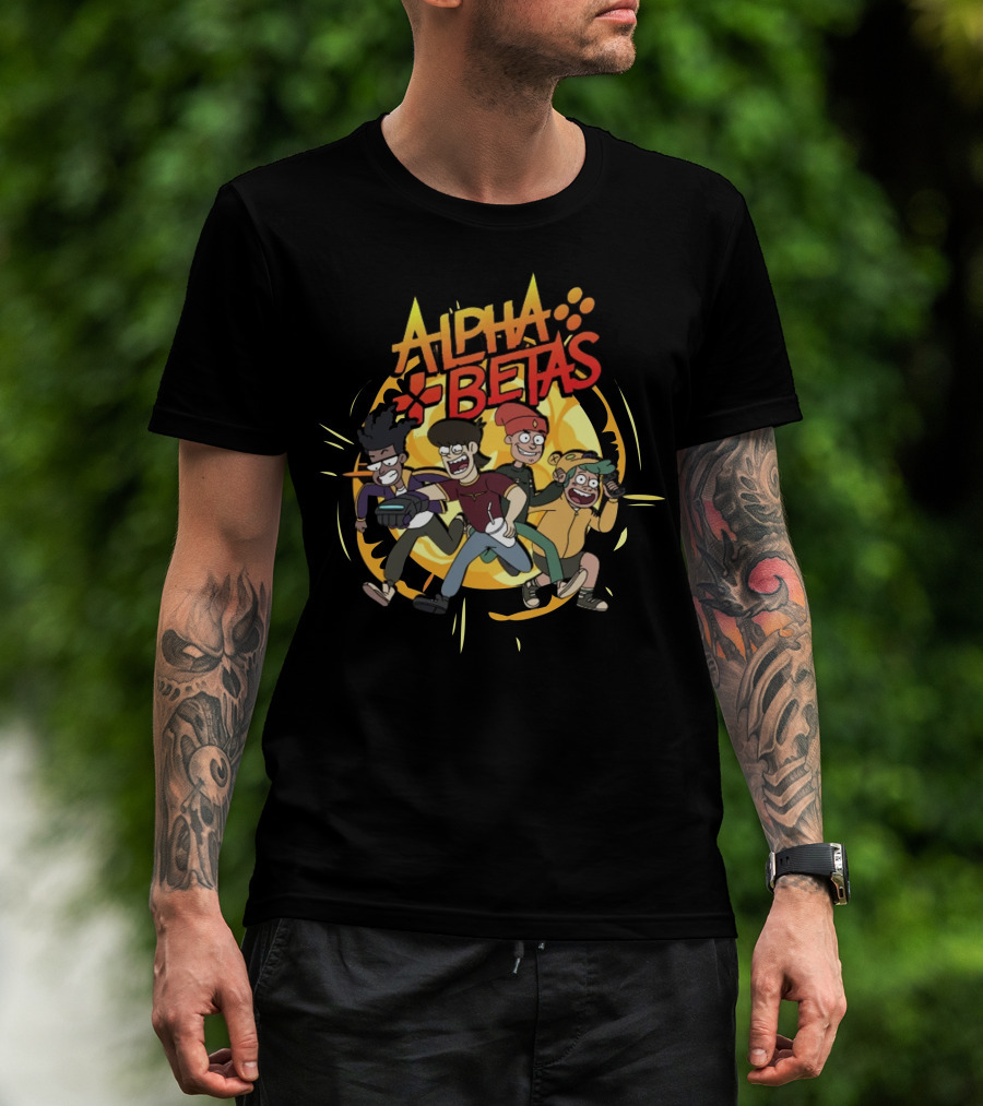 Alpha Betas Animated Characters Action Scene T-Shirt