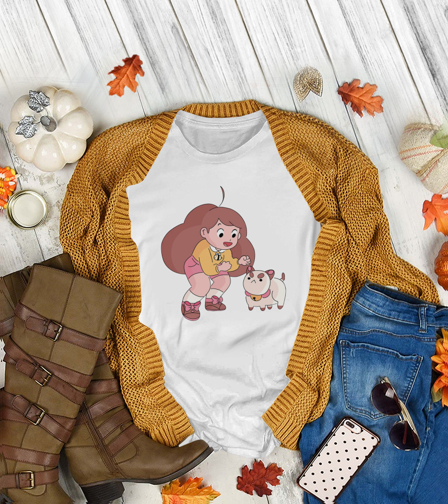 Bee and PuppyCat Cartoon Characters Playful Moment T-Shirt