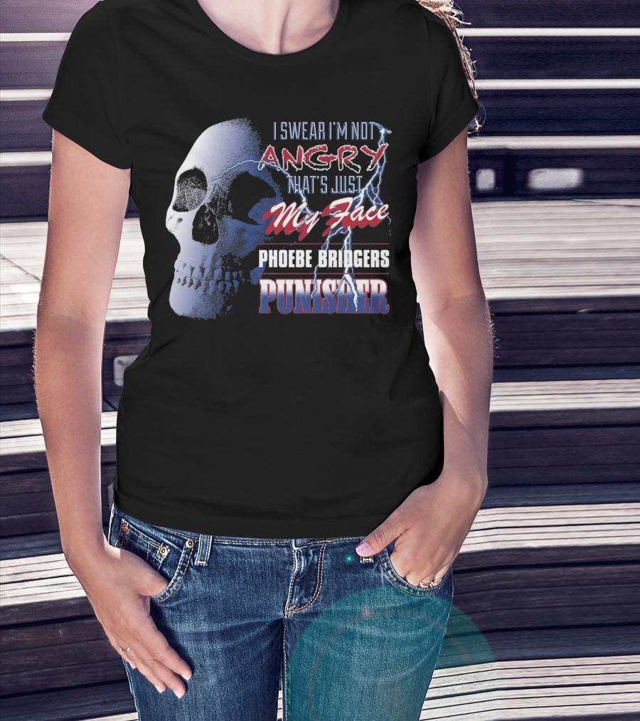 I Swear I'm Not Angry That's Just My Face Phoebe Bridgers Punisher T-Shirt