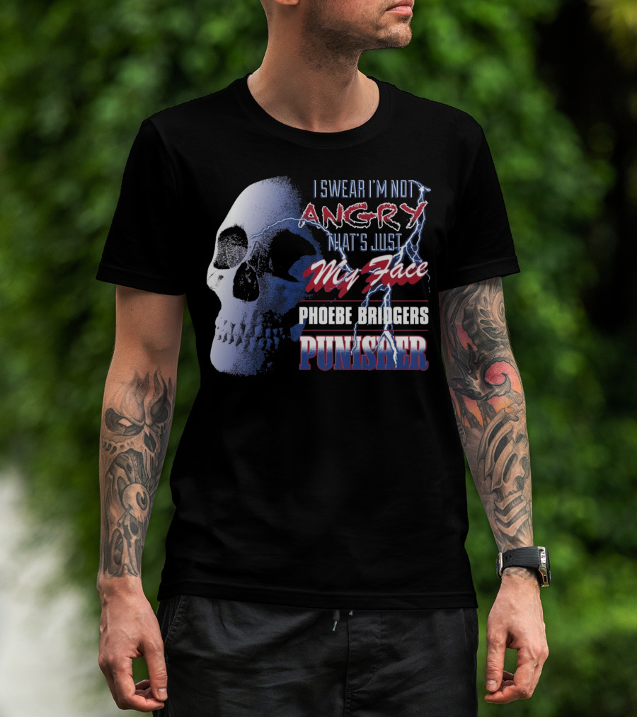 I Swear I'm Not Angry That's Just My Face Phoebe Bridgers Punisher T-Shirt