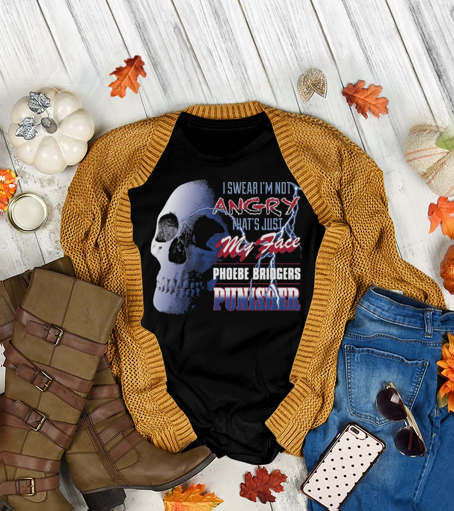 I Swear I'm Not Angry That's Just My Face Phoebe Bridgers Punisher T-Shirt