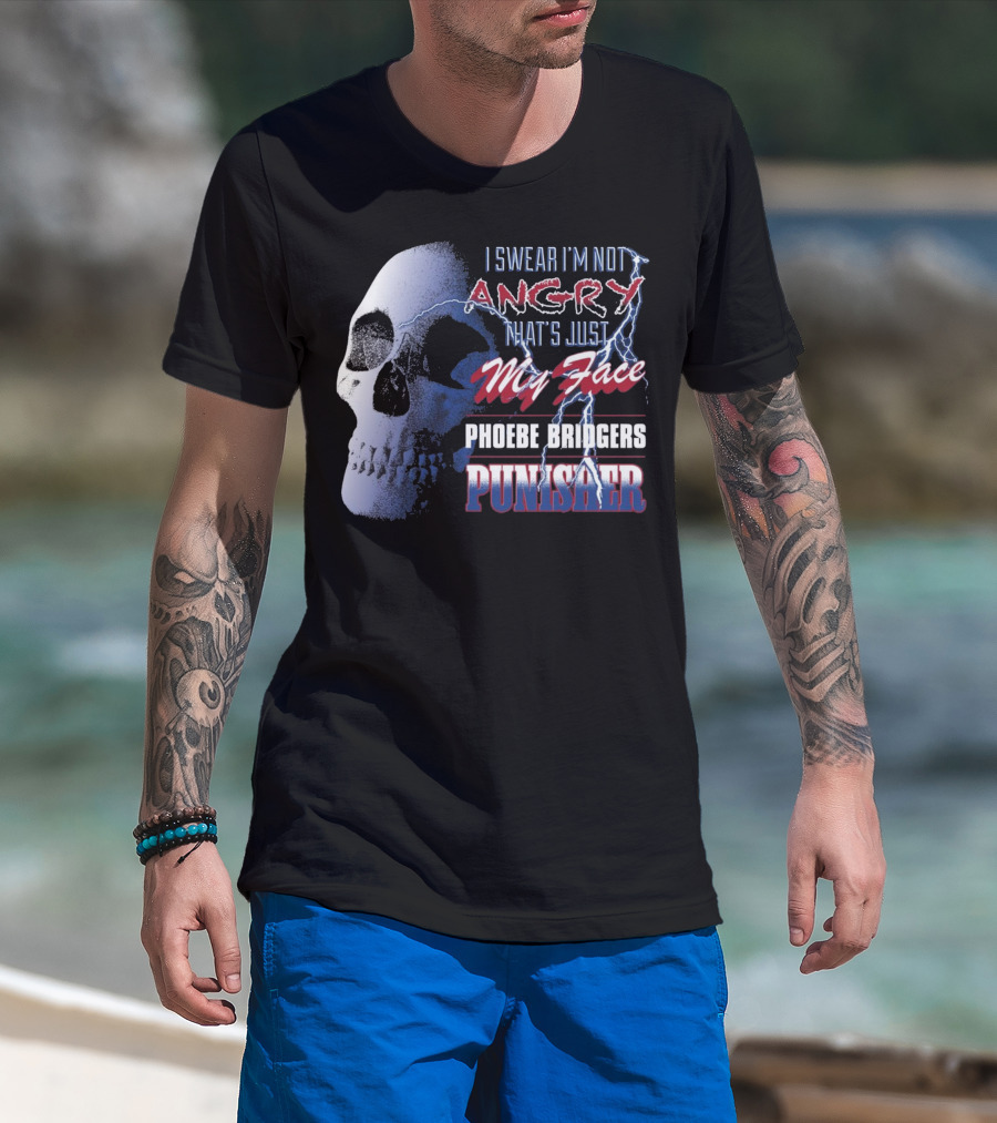 I Swear I'm Not Angry That's Just My Face Phoebe Bridgers Punisher T-Shirt