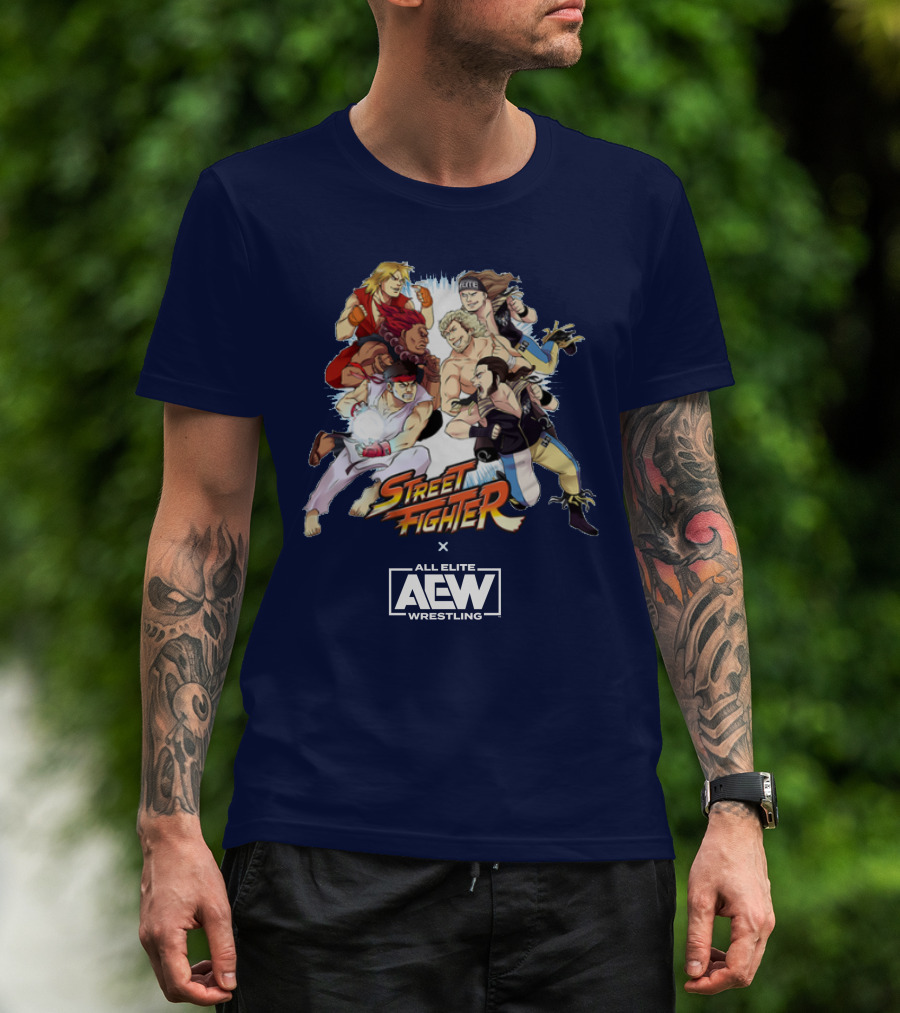 Street Fighter X All Elite Wrestling AEW Collaboration T-Shirt