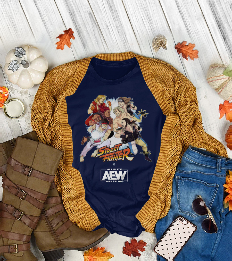 Street Fighter X All Elite Wrestling AEW Collaboration T-Shirt