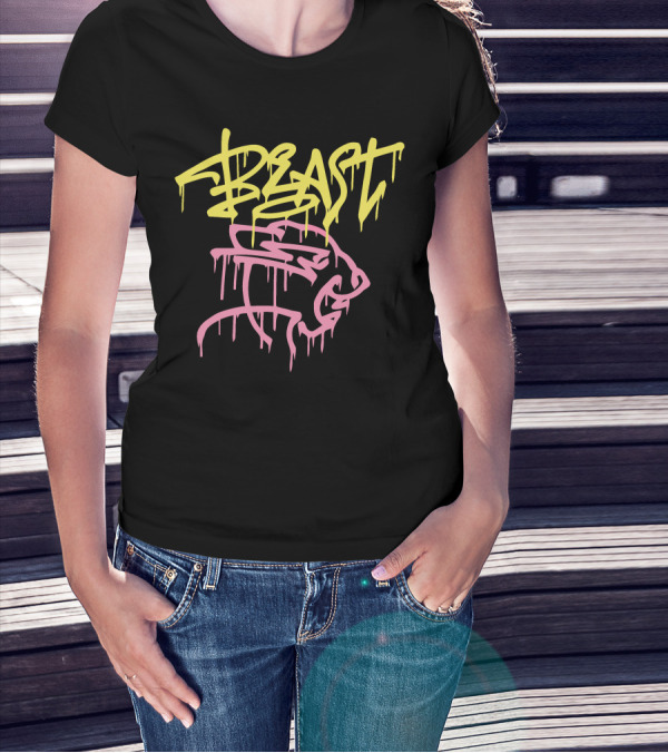 BEAST Graffiti Dripping Panther T-Shirt