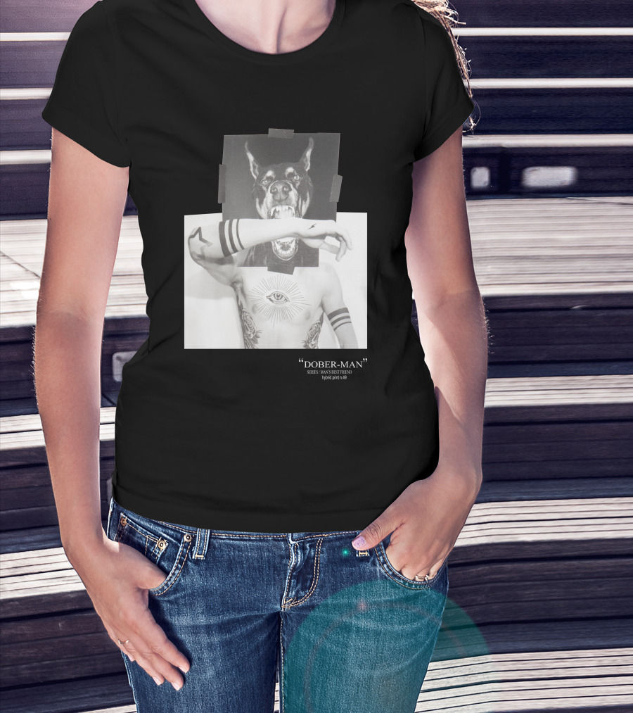 Neil Barrett Dober-Man Sirius Man’s Best Friend Hybrid Print 49 T-Shirt