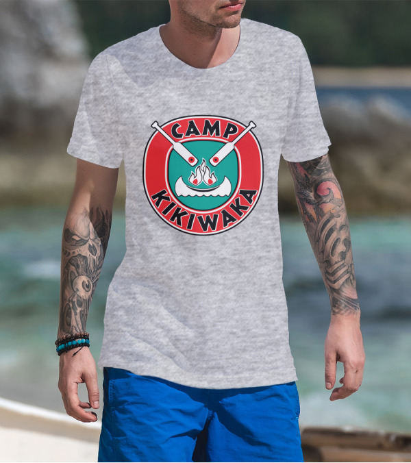 Camp Kikiwaka Logo With Canoe And Campfire Emblem T-Shirt