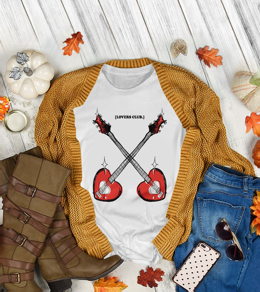 Lovers Club Crossed Heart Guitars T-Shirt