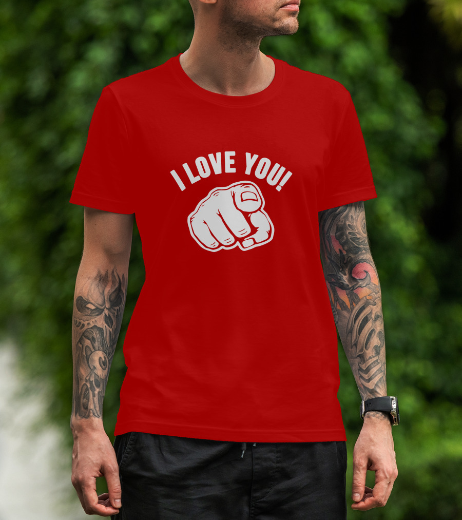 I Love You Fist Motif T-Shirt