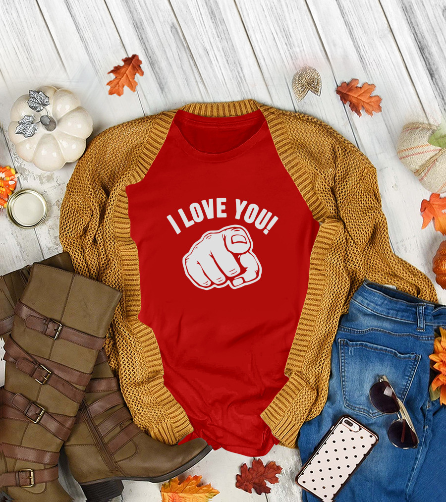 I Love You Fist Motif T-Shirt