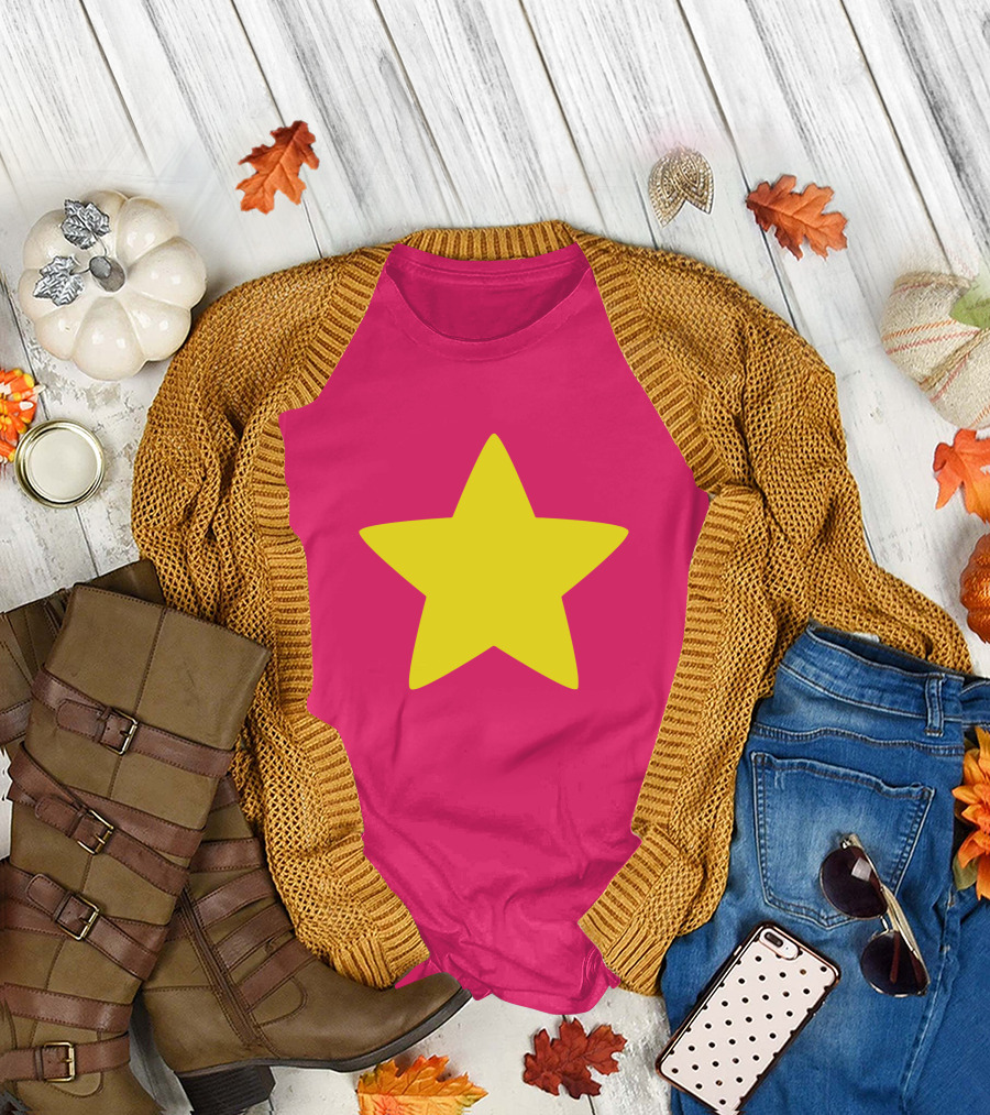 Steven Universe Yellow Star on Pink Background Cosplay T-Shirt