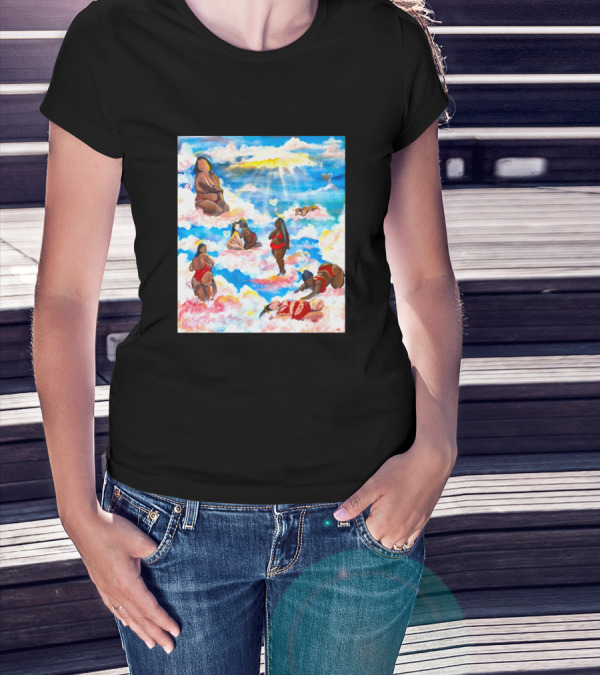 Fat Angels In Cloudscape With Hearts T-Shirt