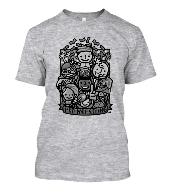Ofooro Champ Celebration Pro Wrestling Cartoon Characters T-Shirt