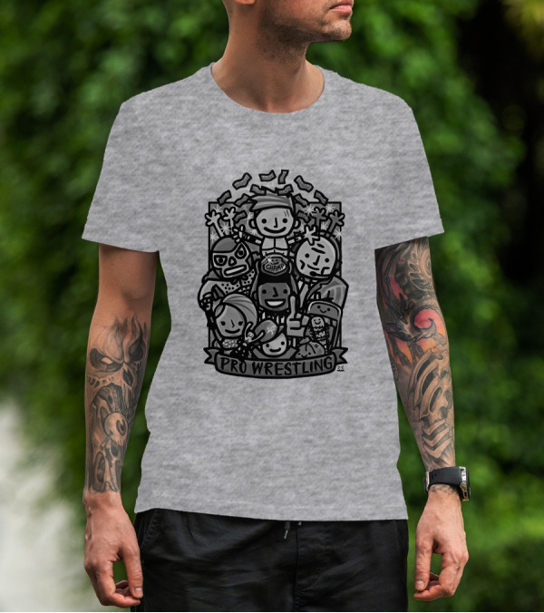 Ofooro Champ Celebration Pro Wrestling Cartoon Characters T-Shirt