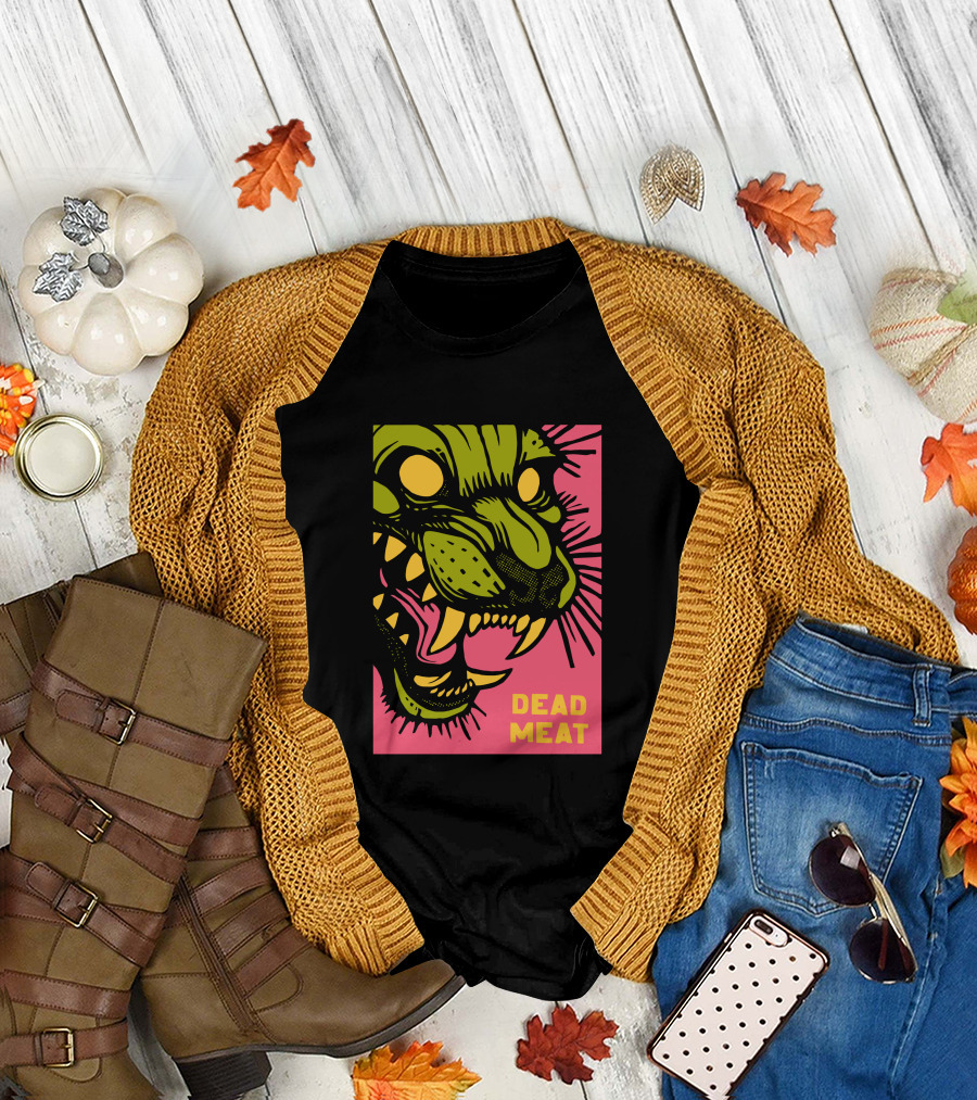Stablercake Dead Meat Neon Tiger Face T-Shirt