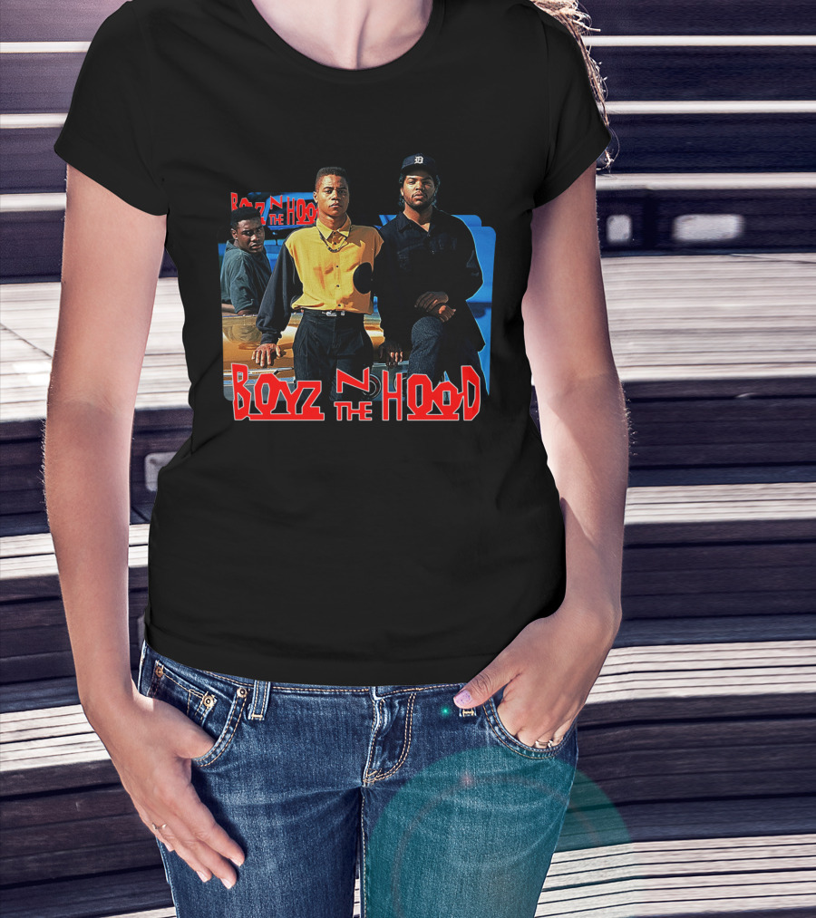 Boyz N The Hood Movie Characters Standing By Car T-Shirt